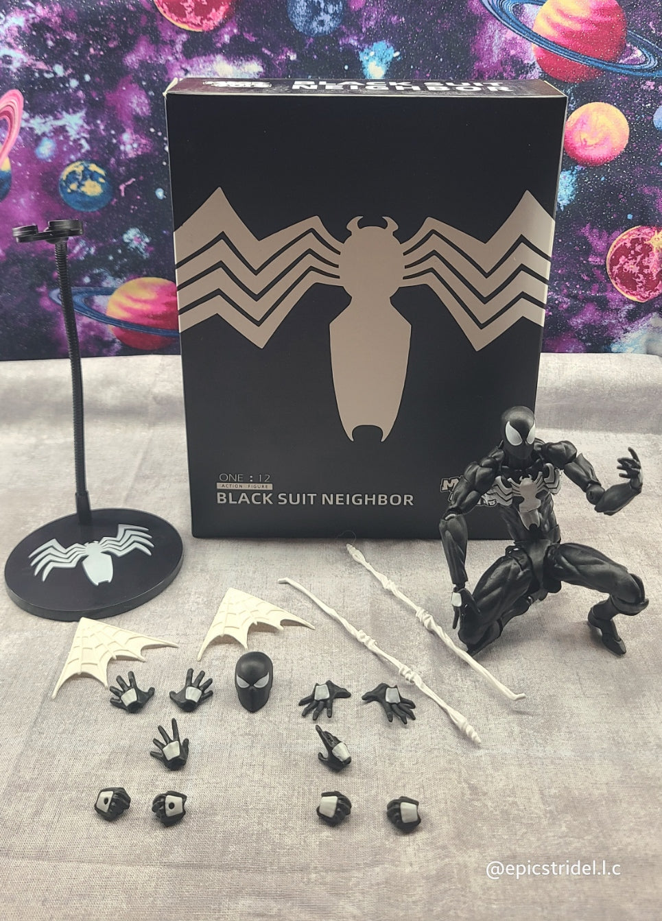 Mess Toys Black Symbiote Spider-Man Action Figure – Collectible Marvel Toy