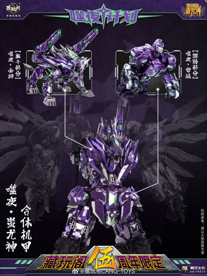 CangToys Chiyou God Dark Predaking – Purple Edition 8-Bot Combiner Set (6 Box Collection)