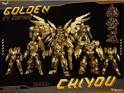 CangToys Chiyou God Gold Predaking – Gold Edition 8-Bot Combiner Set (6 Box Collection)